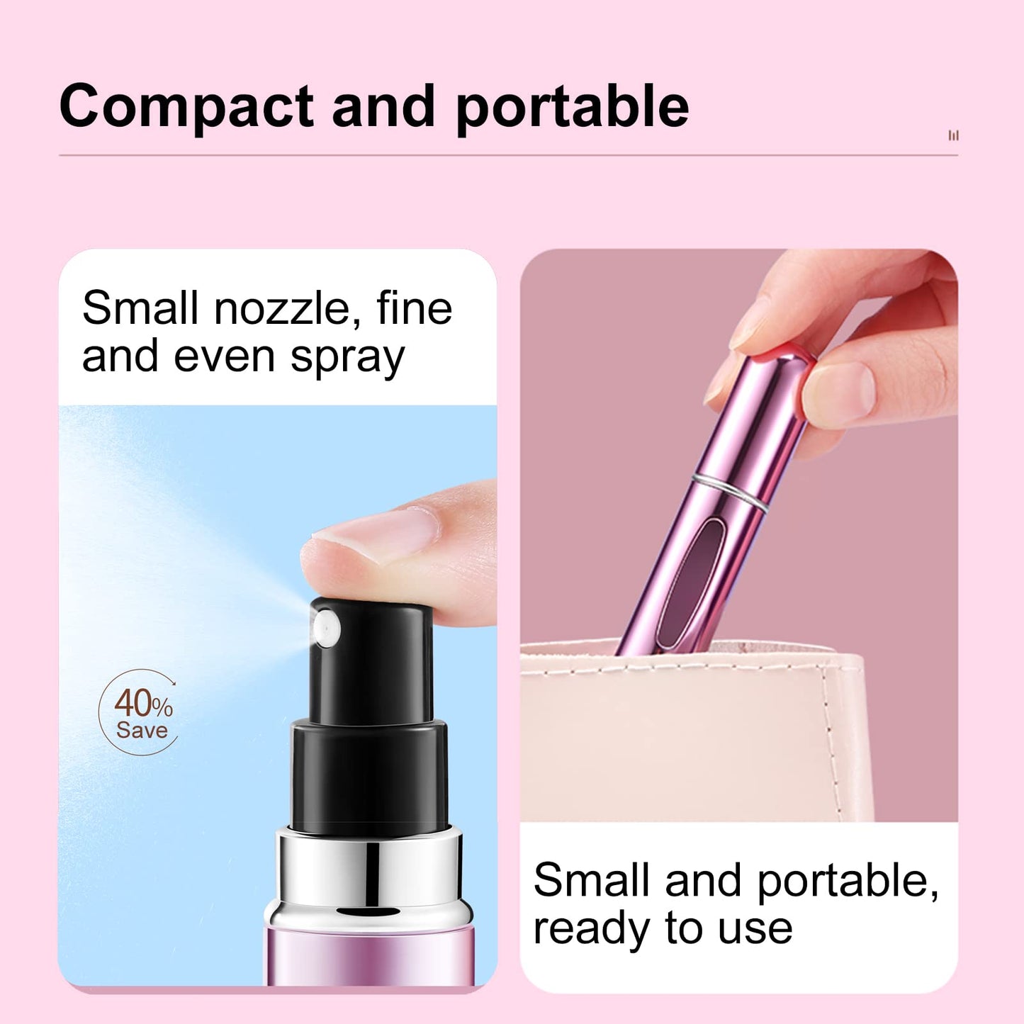 Mini Refillable Perfume Portable Atomizer Bottle Refillable Perfume Spray, Refill Pump Case for Traveling and Outgoing