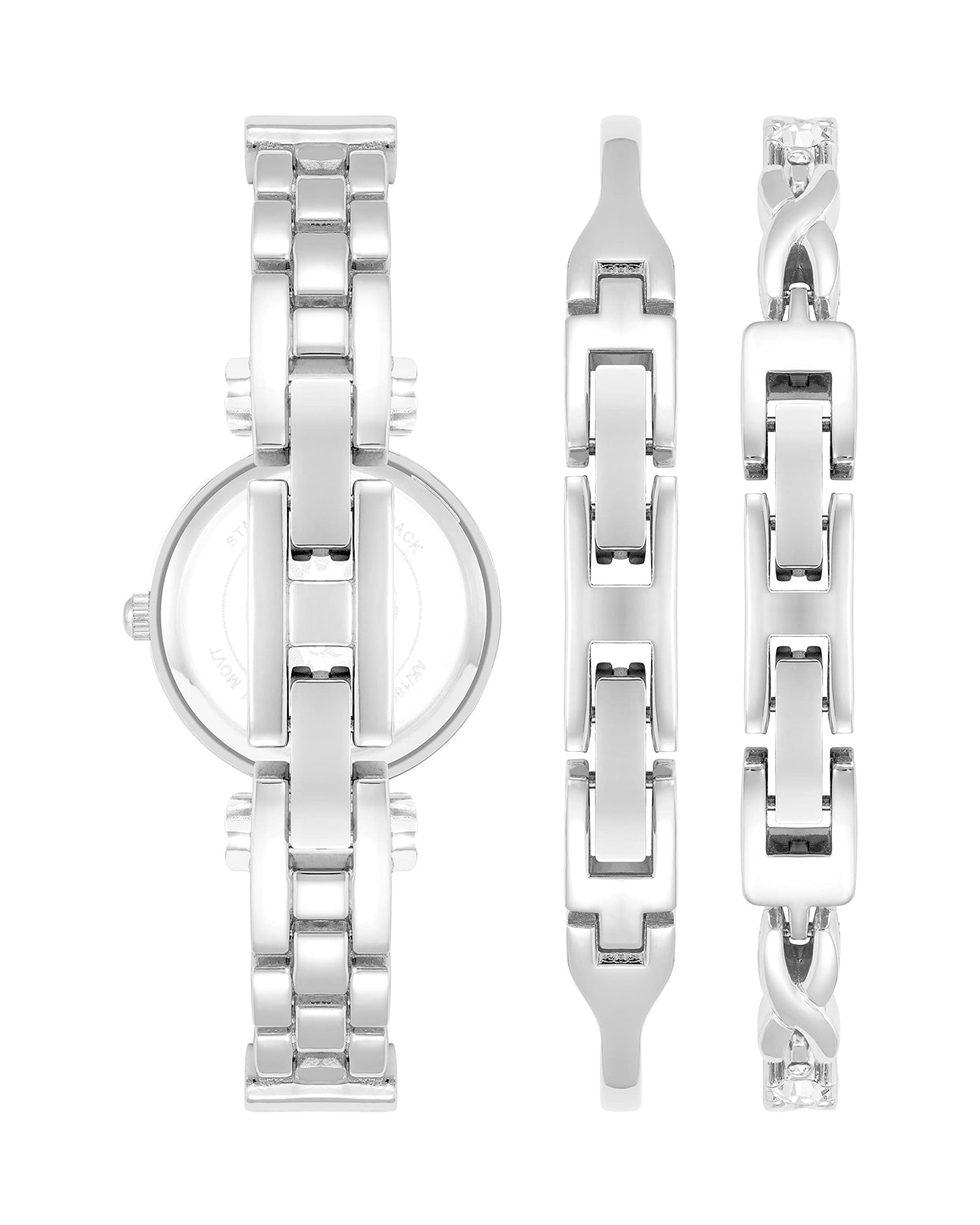 Coffret montre-bracelet et bracelet Anne Klein pour femme, ornés de cristaux de qualité supérieure