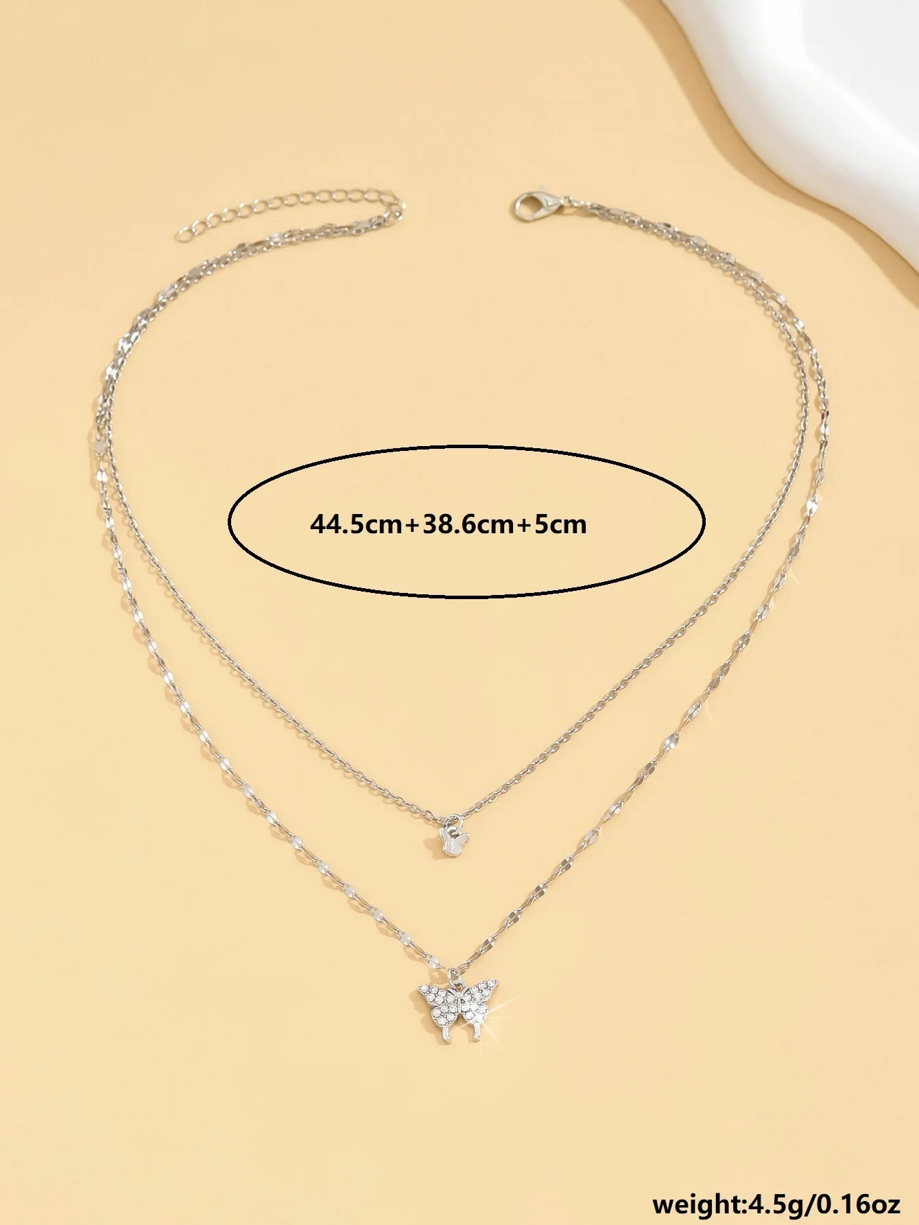 Sparkling Double Layer Butterfly Necklace Exquisite