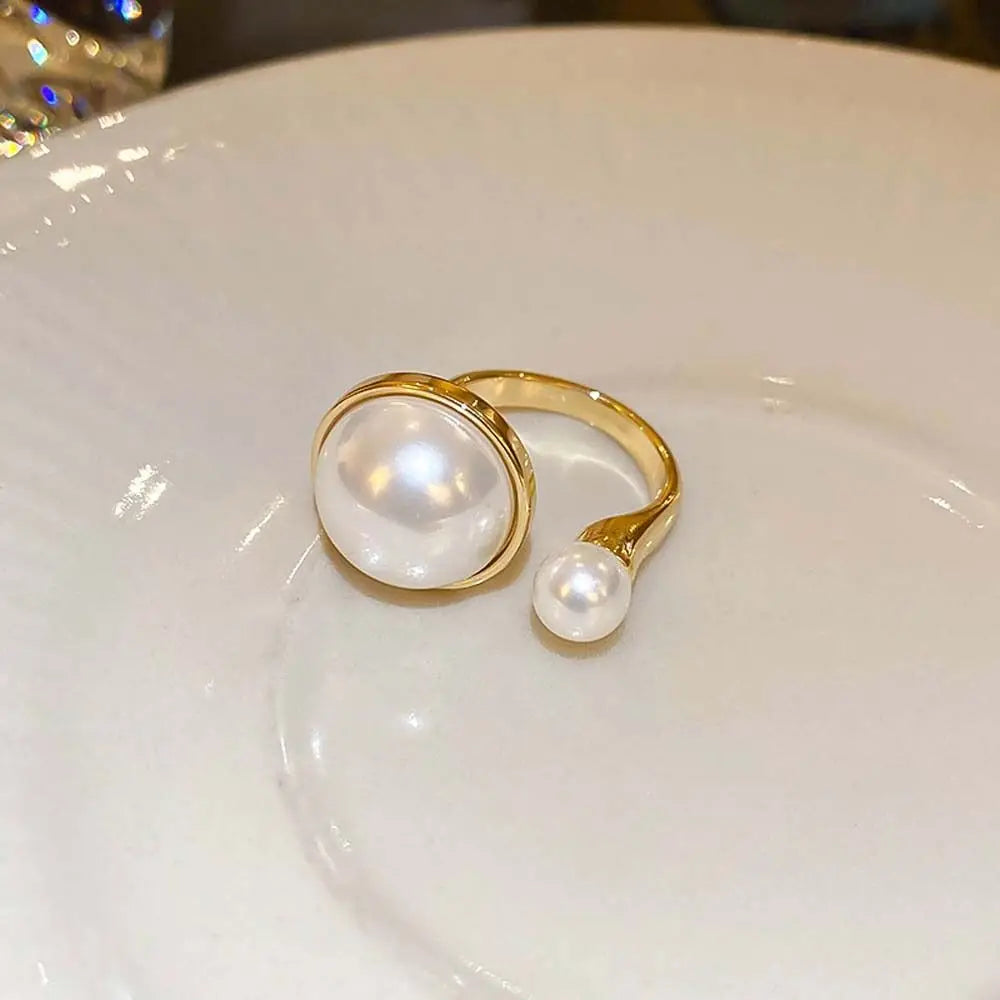 Opening Adjustable Pearl Ring
