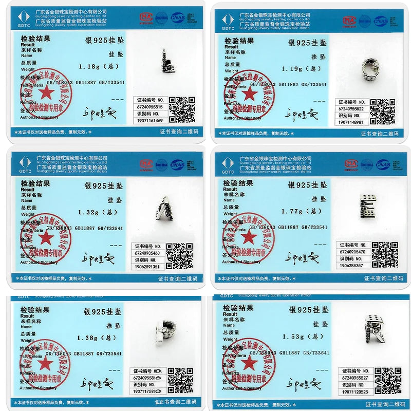 925 Silver 26 Letters A-Z Alphabet Beads Charms Fit Original Bracelet