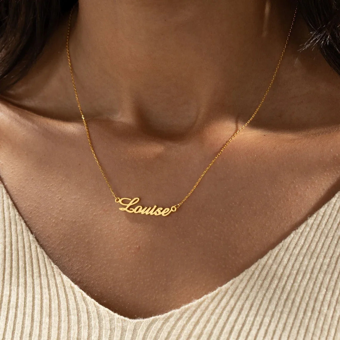 Custom Name Necklace for Women Personalized Cursive Letter Pendant