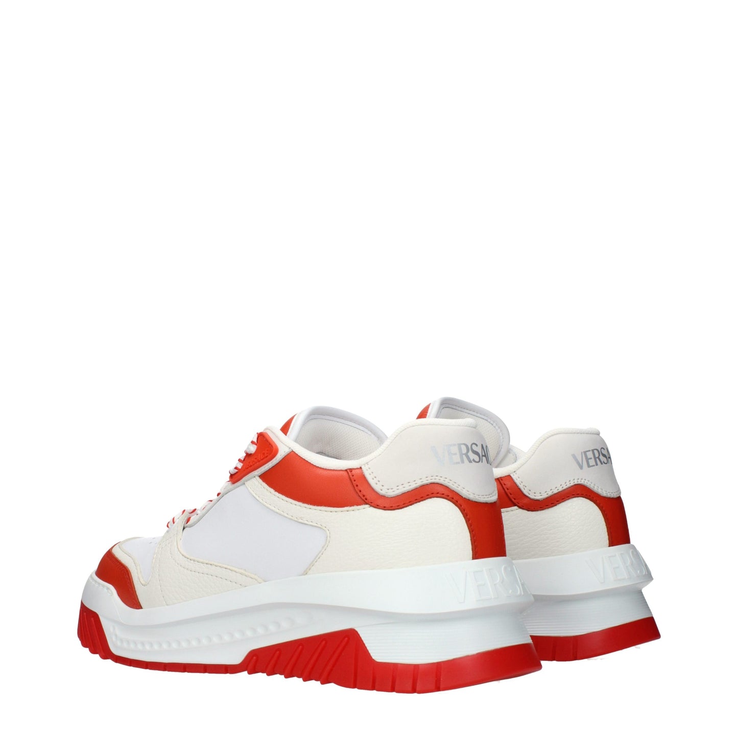 Versace White Leather Athletic Sneakers