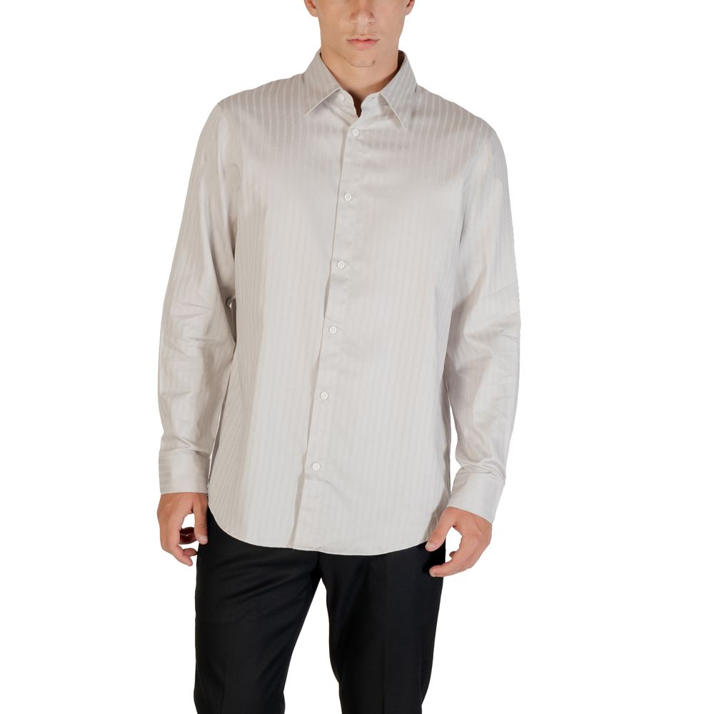 Armani Exchange Gray Cotton Pattern Shirt