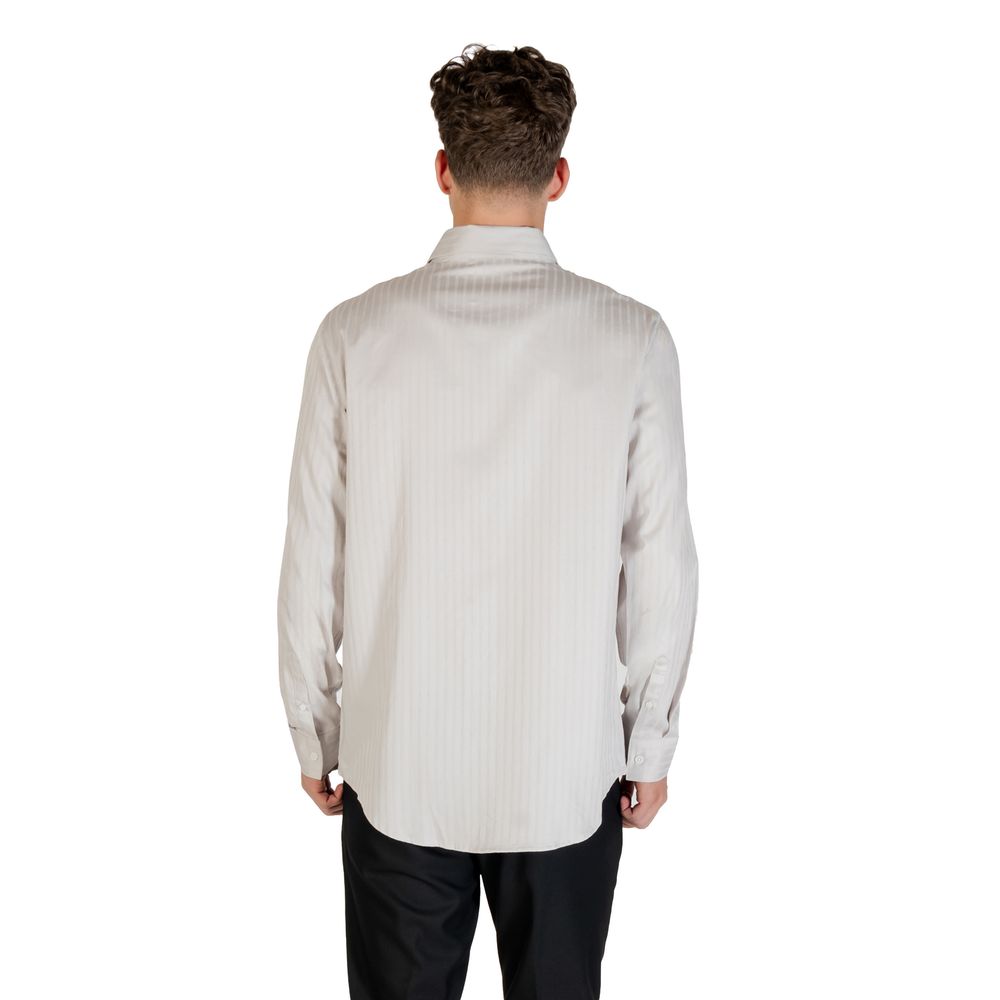 Armani Exchange Gray Cotton Pattern Shirt