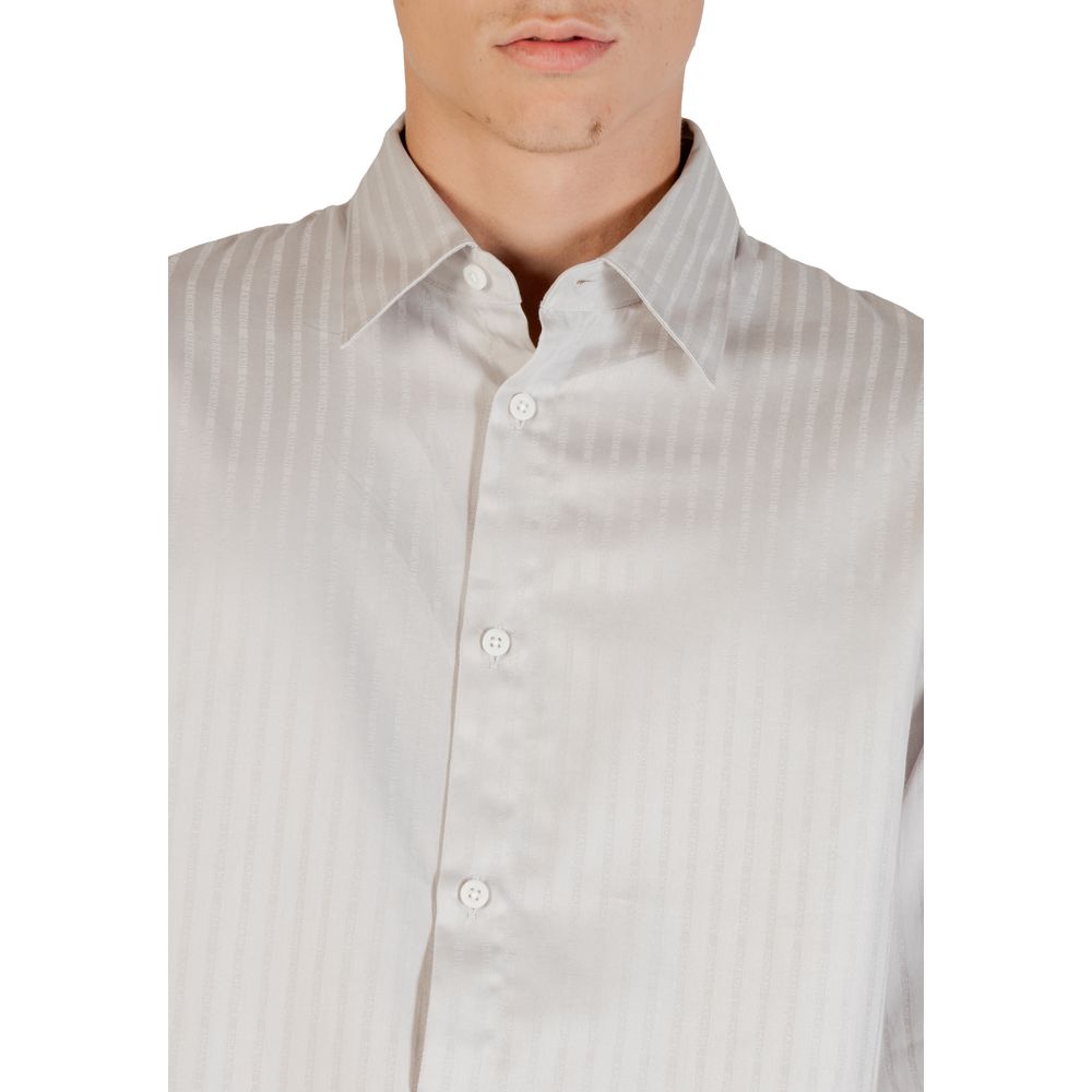 Armani Exchange Gray Cotton Pattern Shirt