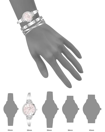 Anne Klein Women's Premium Crystal Accented Bangle Watch Set, AK/2245