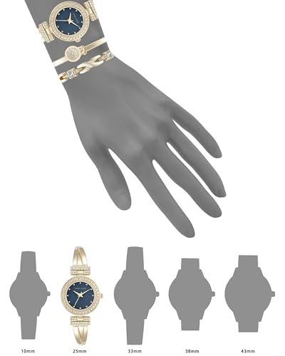 Anne Klein Women's Premium Crystal Accented Bangle Watch and Bracelet Set
