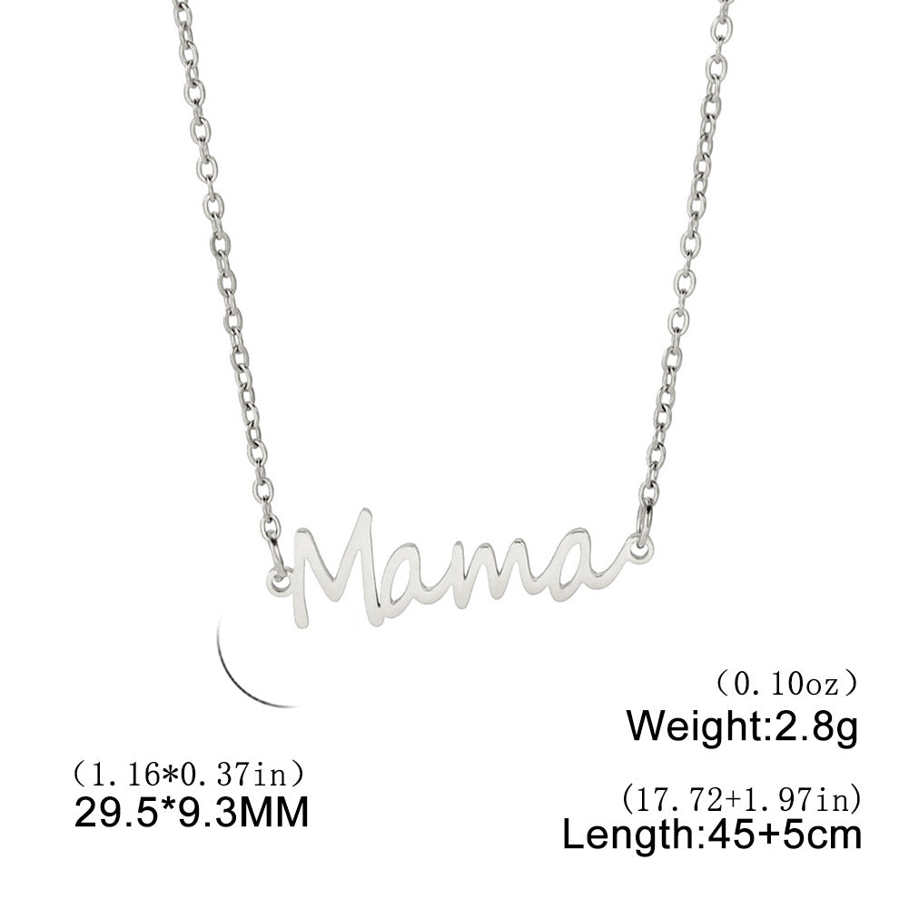 Mama pendant 304 stainless steel necklace