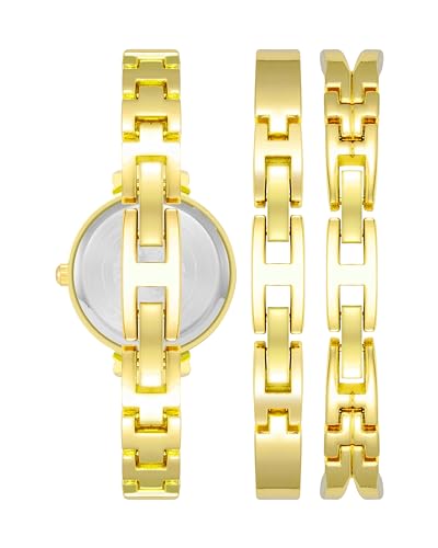 Anne Klein Women's Premium Crystal Accented Bangle Watch Set, AK/2245