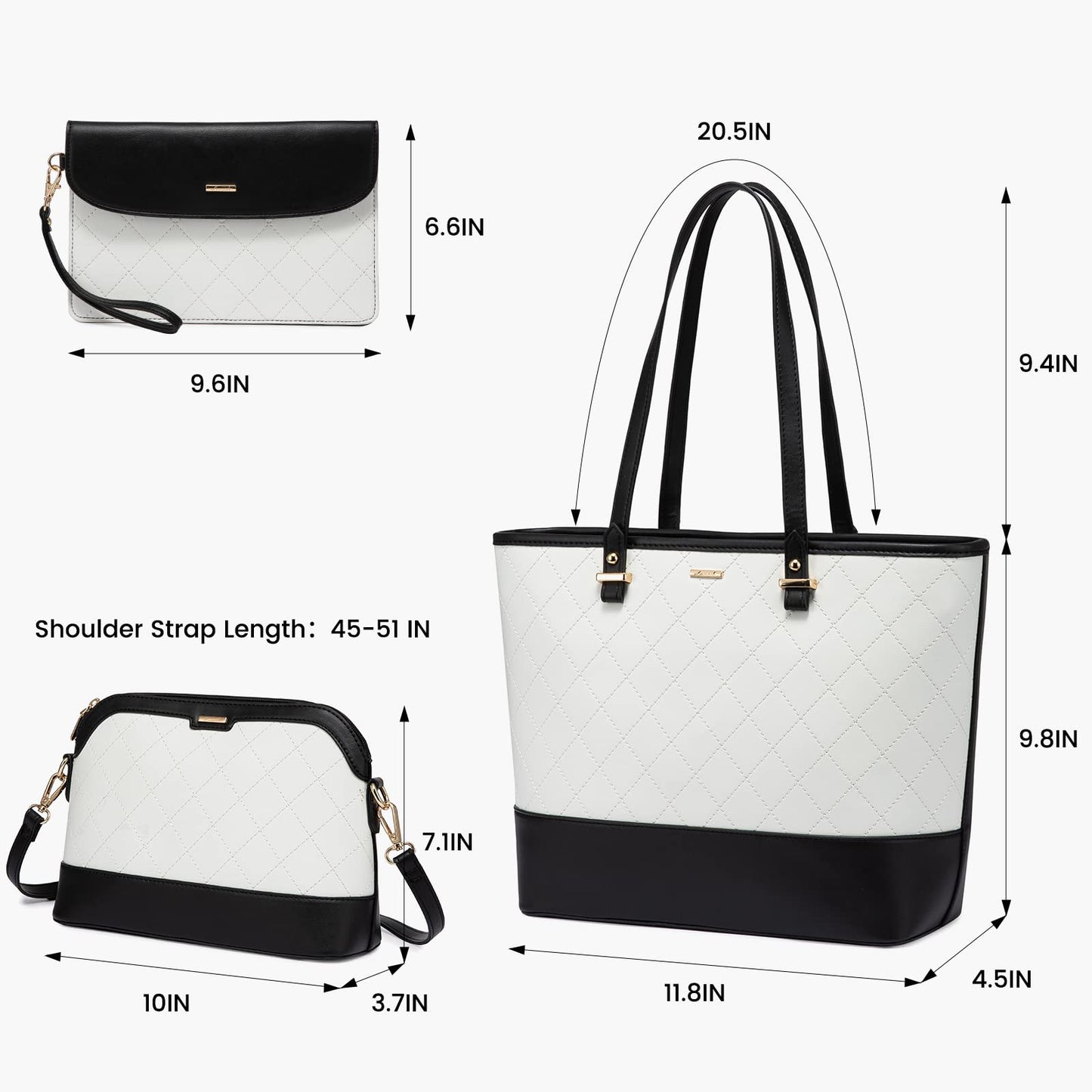 Handbags for Women Shoulder Bags Tote Satchel Hobo 3pcs Purse Set