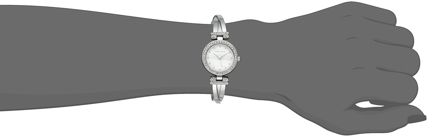 Anne Klein Women's Premium Crystal Accented Bangle Watch and Bracelet Set