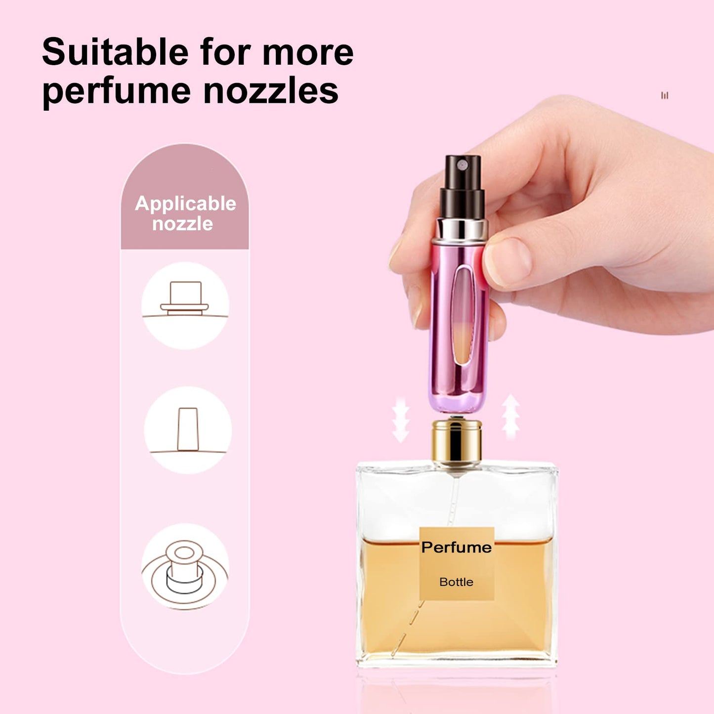 Mini Refillable Perfume Portable Atomizer Bottle Refillable Perfume Spray, Refill Pump Case for Traveling and Outgoing