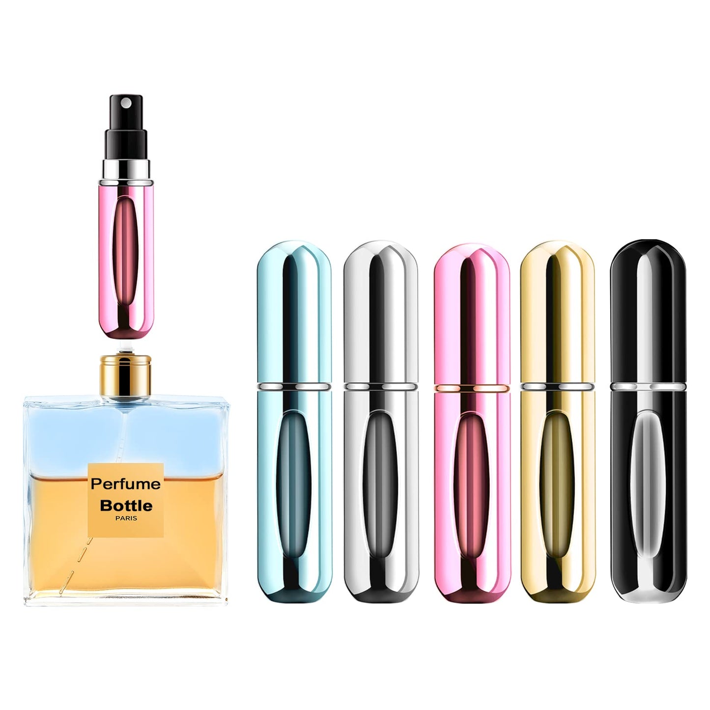 Mini Refillable Perfume Portable Atomizer Bottle Refillable Perfume Spray, Refill Pump Case for Traveling and Outgoing