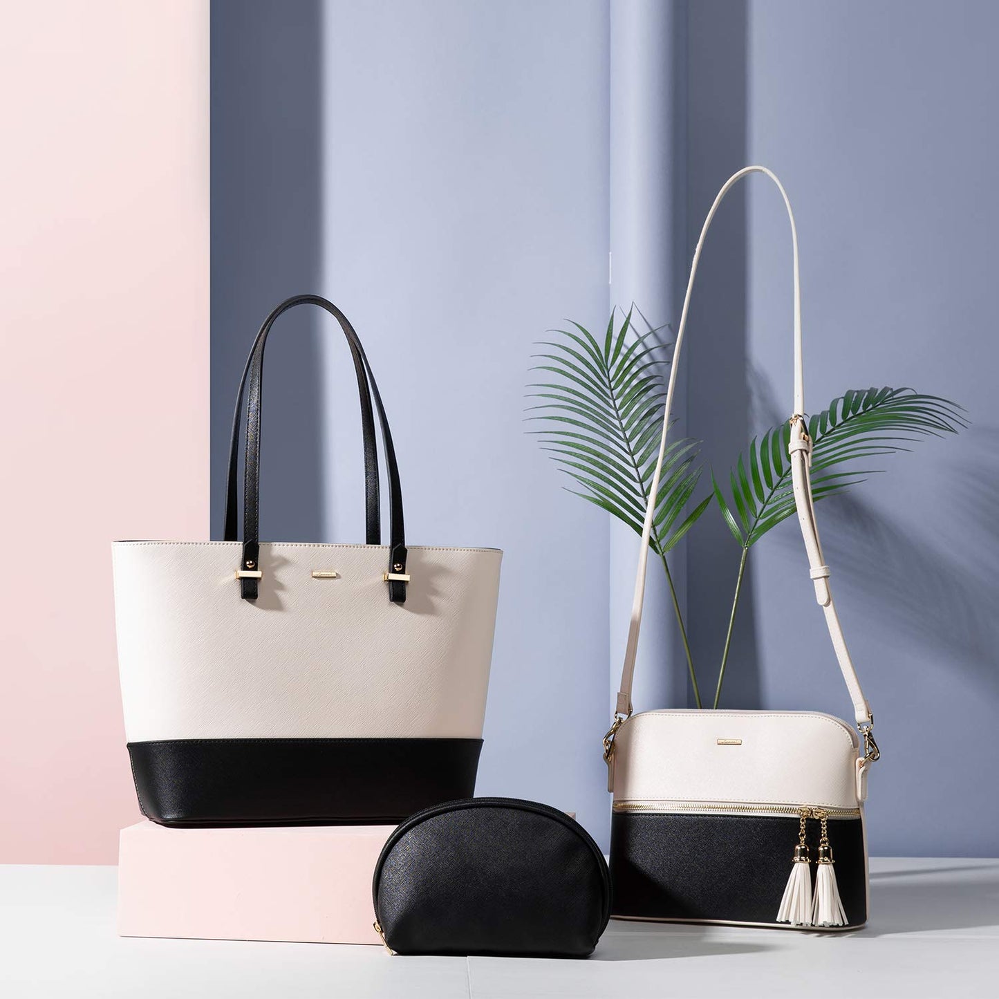 Handbags for Women Shoulder Bags Tote Satchel Hobo 3pcs Purse Set