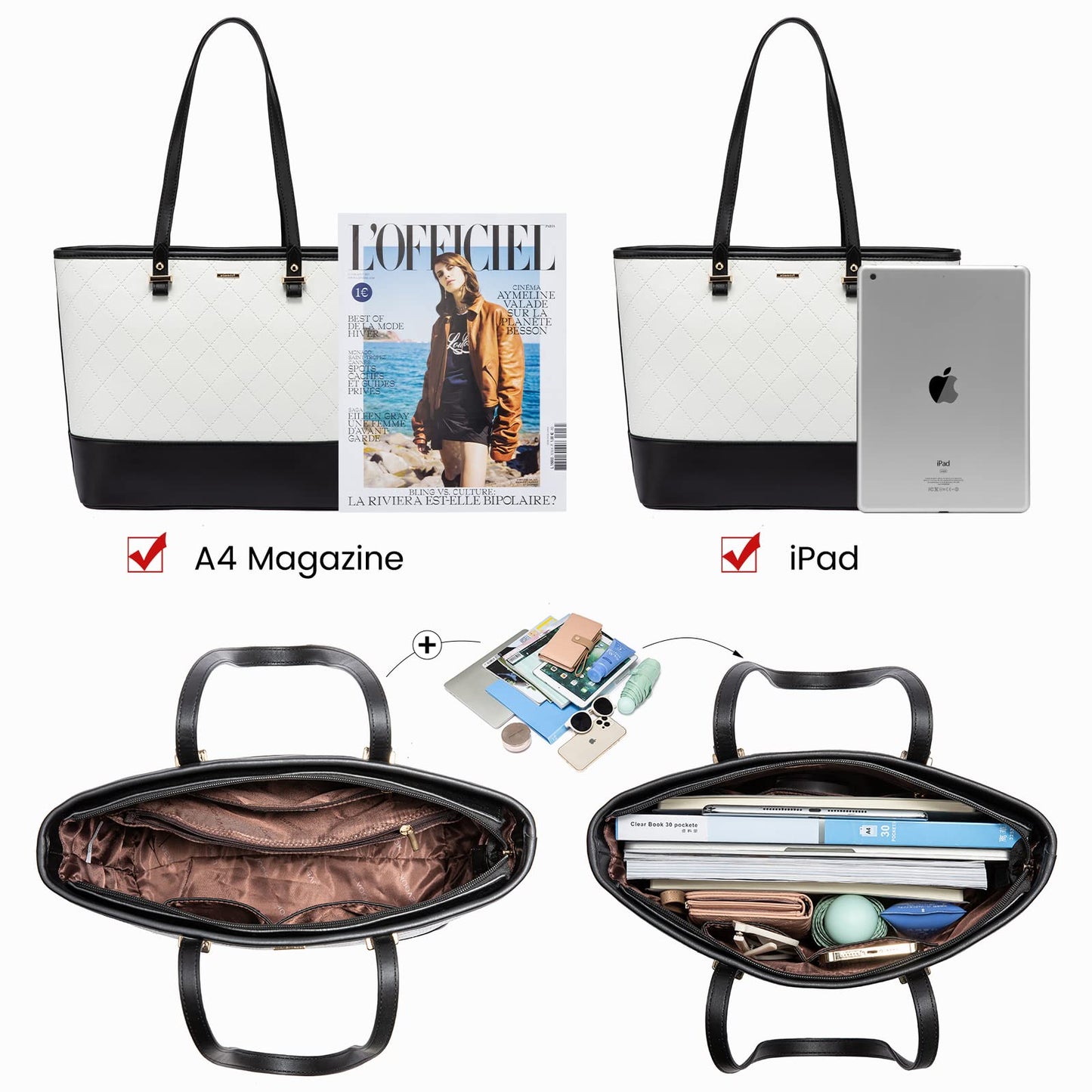 Handbags for Women Shoulder Bags Tote Satchel Hobo 3pcs Purse Set