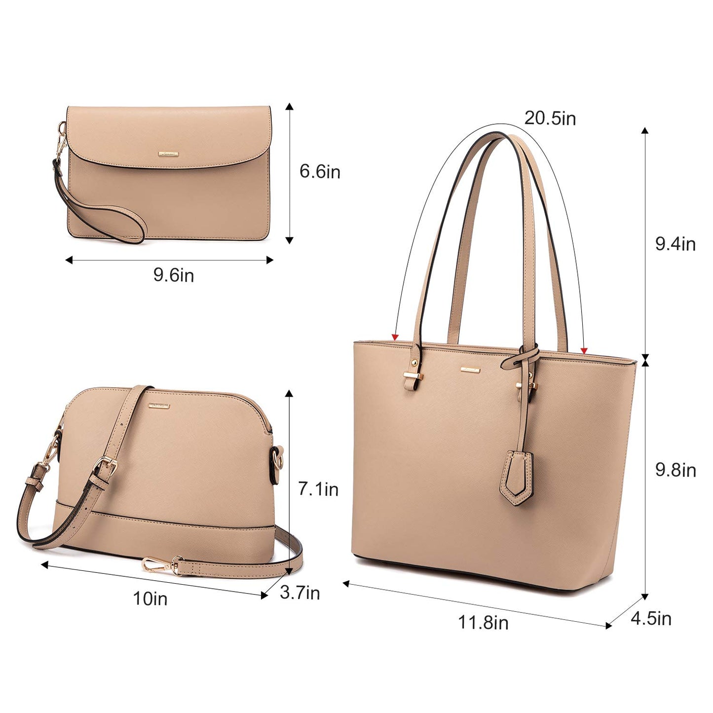 Handbags for Women Shoulder Bags Tote Satchel Hobo 3pcs Purse Set