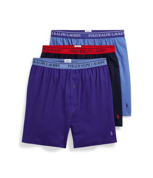 POLO RALPH LAUREN Men's Classic Fit Cotton Knit Boxers, 3 Pack