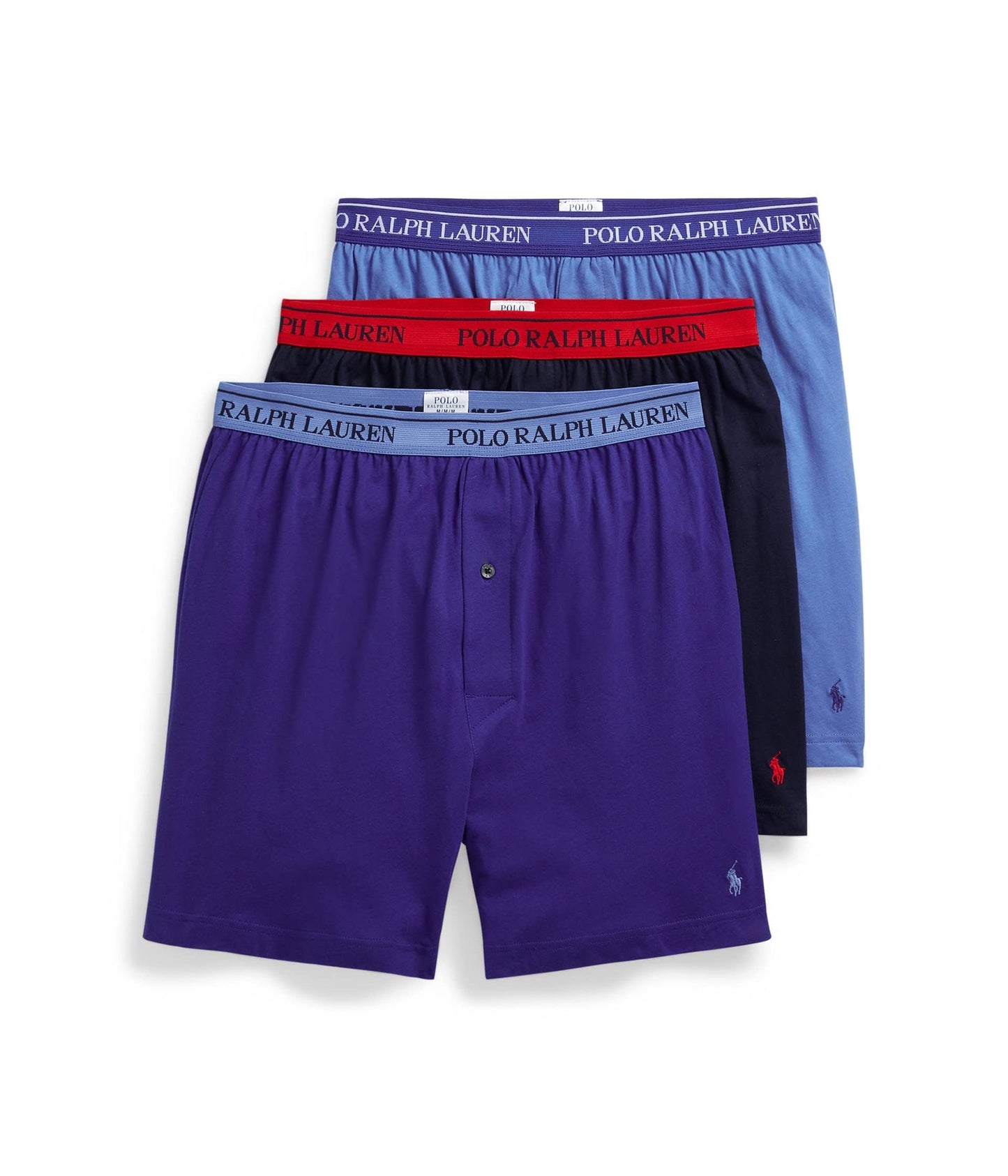 POLO RALPH LAUREN Men's Classic Fit Cotton Knit Boxers, 3 Pack