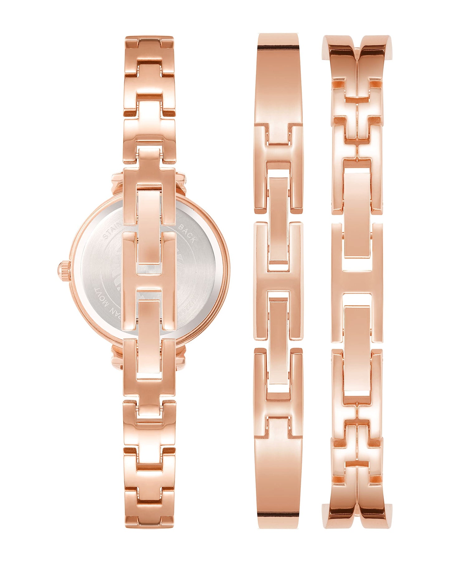 Anne Klein Women's Premium Crystal Accented Bangle Watch Set, AK/2245
