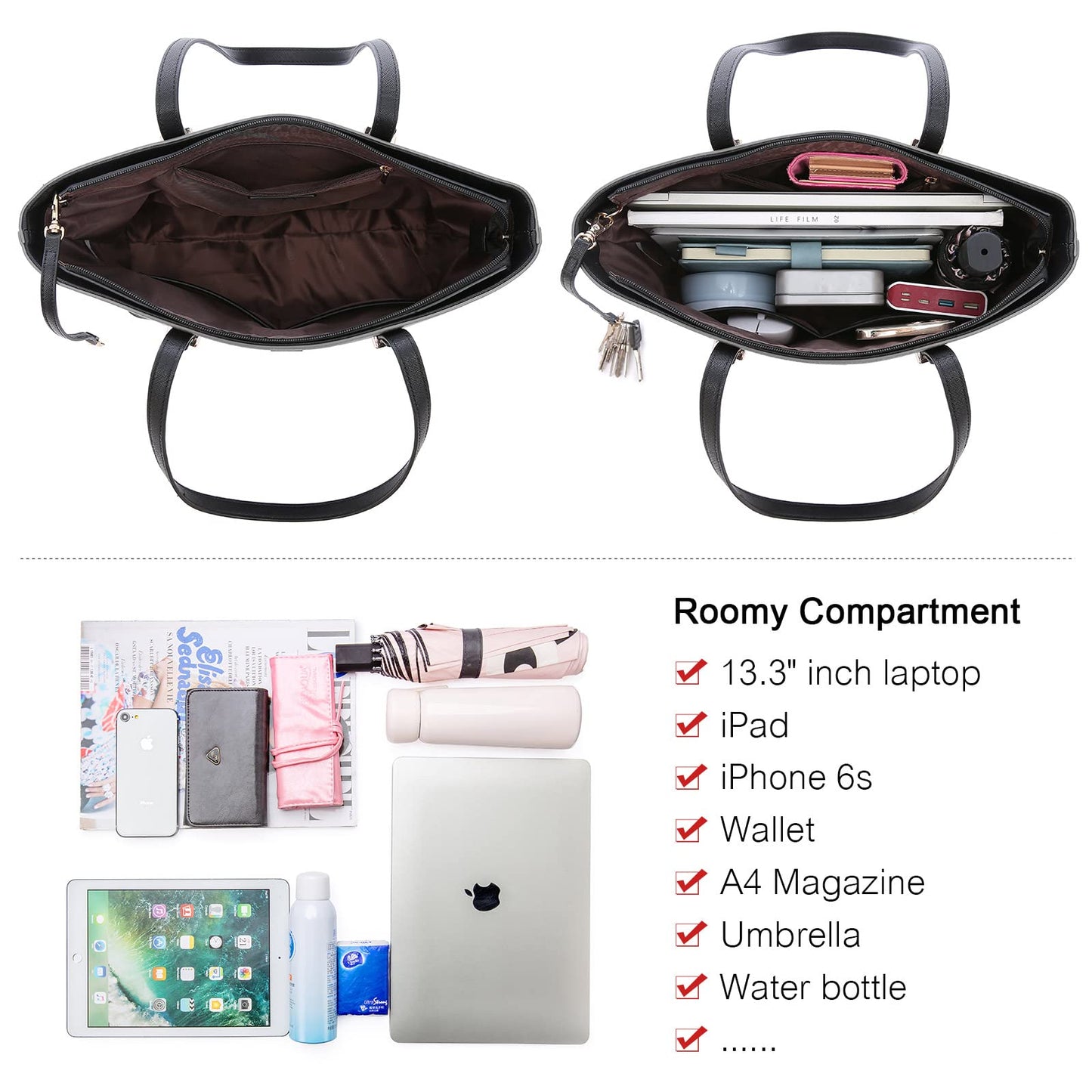 Handbags for Women Shoulder Bags Tote Satchel Hobo 3pcs Purse Set