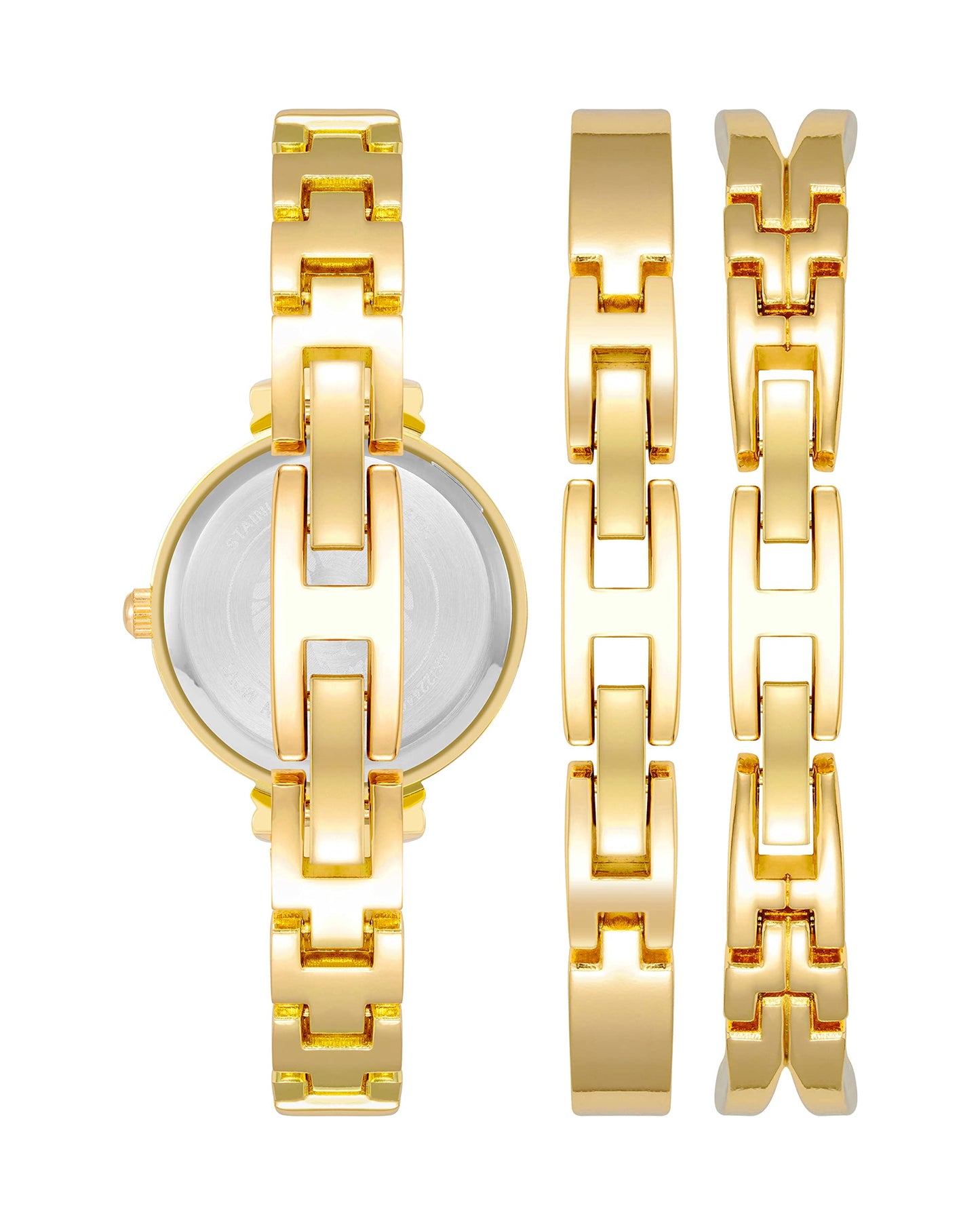 Anne Klein Women's Premium Crystal Accented Bangle Watch Set, AK/2245