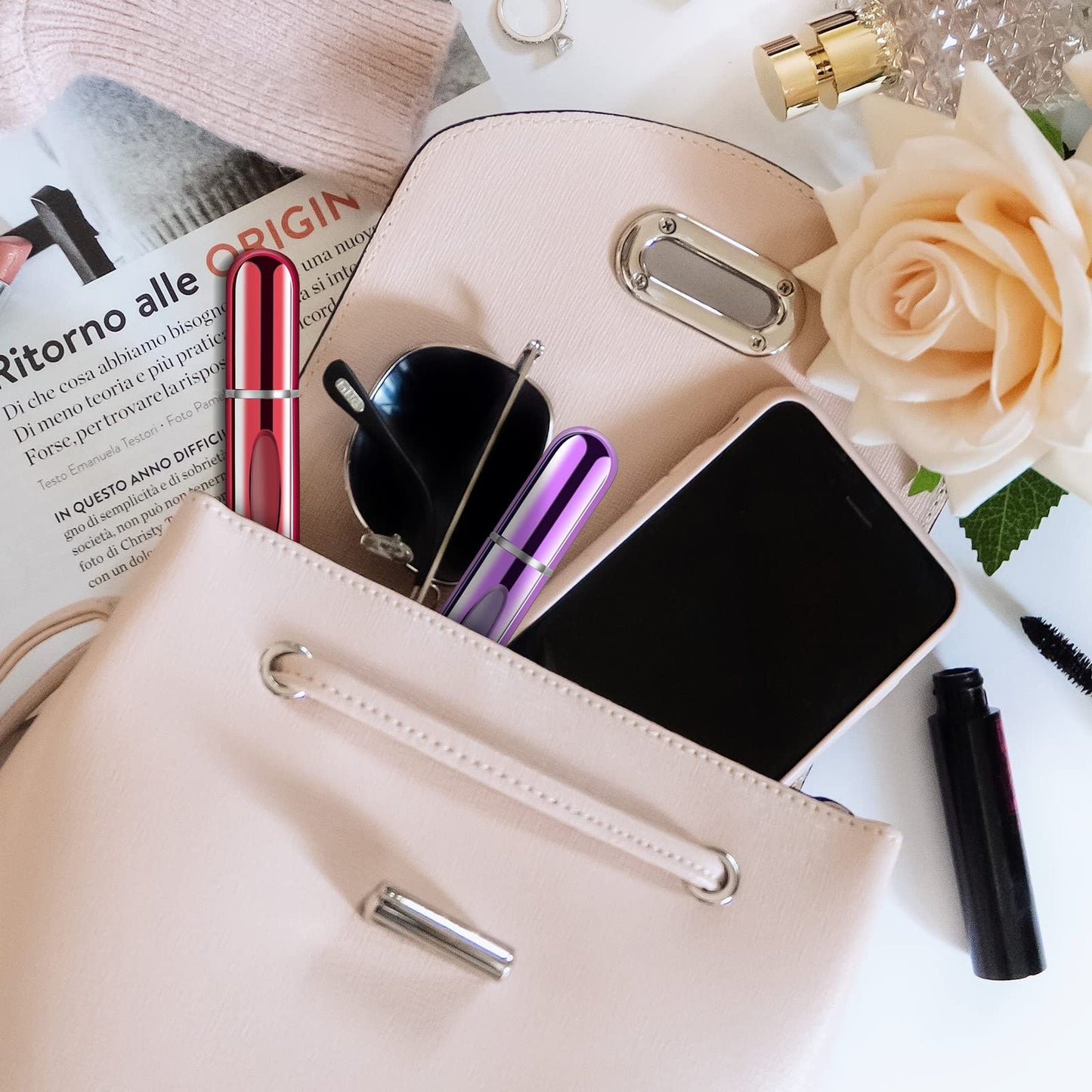 Mini Refillable Perfume Portable Atomizer Bottle Refillable Perfume Spray, Refill Pump Case for Traveling and Outgoing