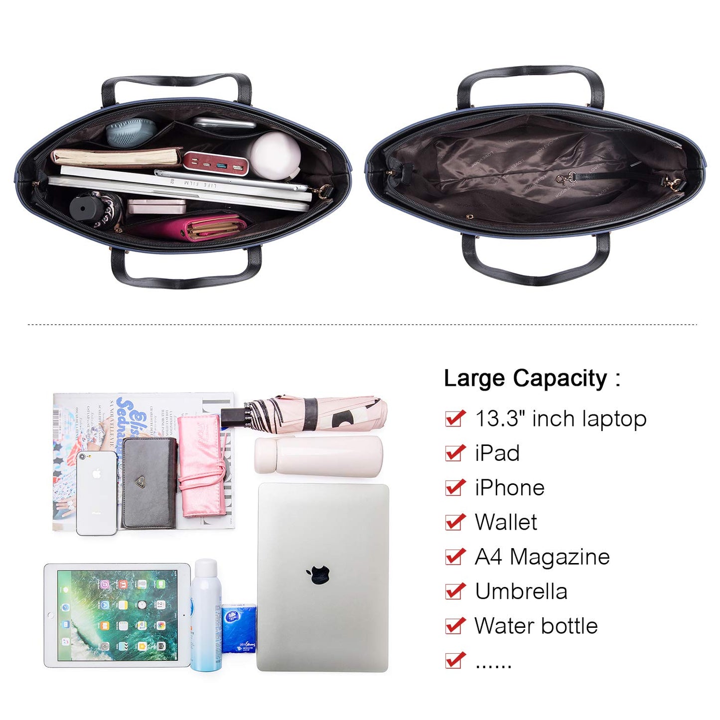 Handbags for Women Shoulder Bags Tote Satchel Hobo 3pcs Purse Set