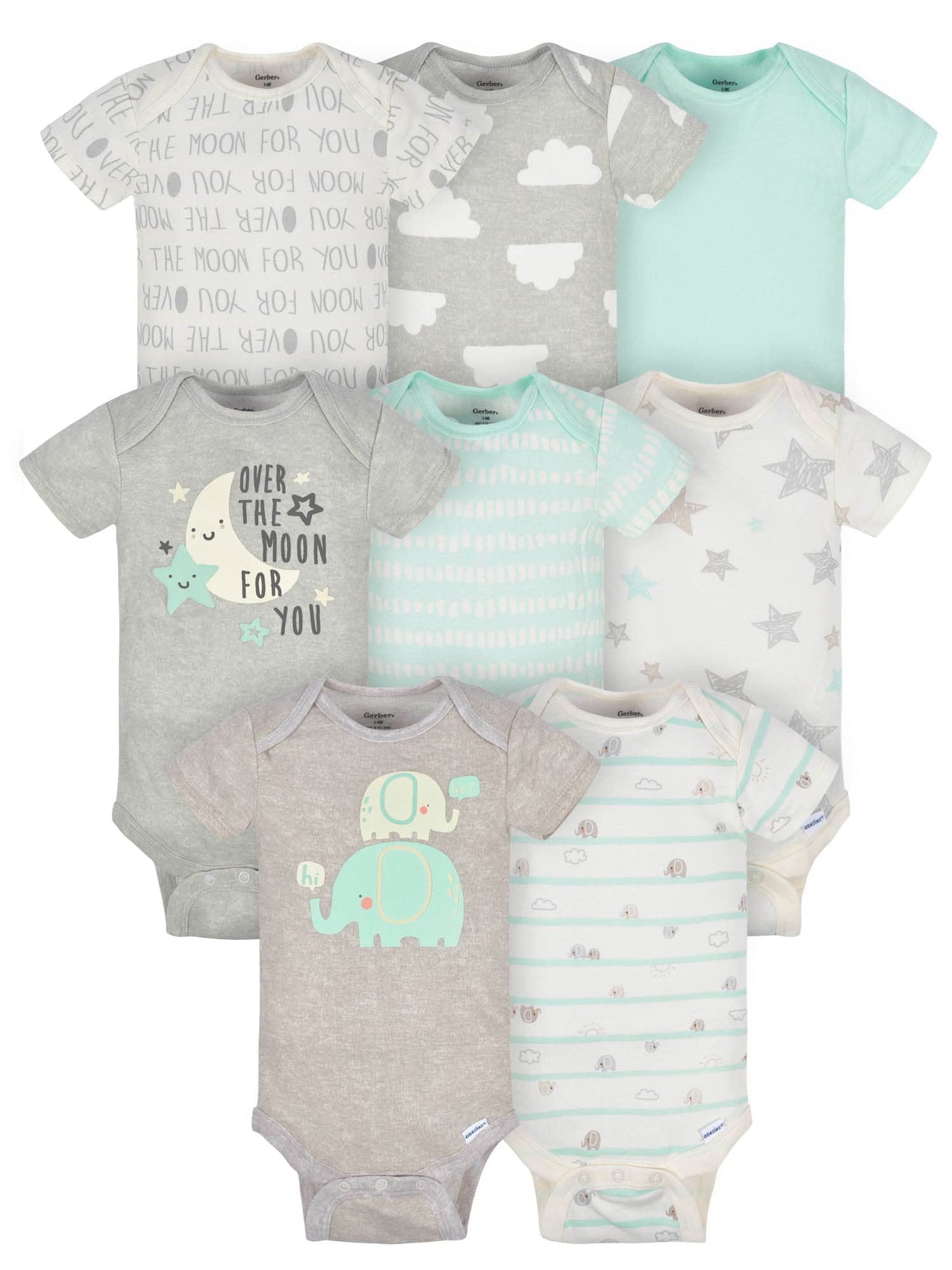 Gerber Baby 8-Pack Short Sleeve Onesie Bodysuits