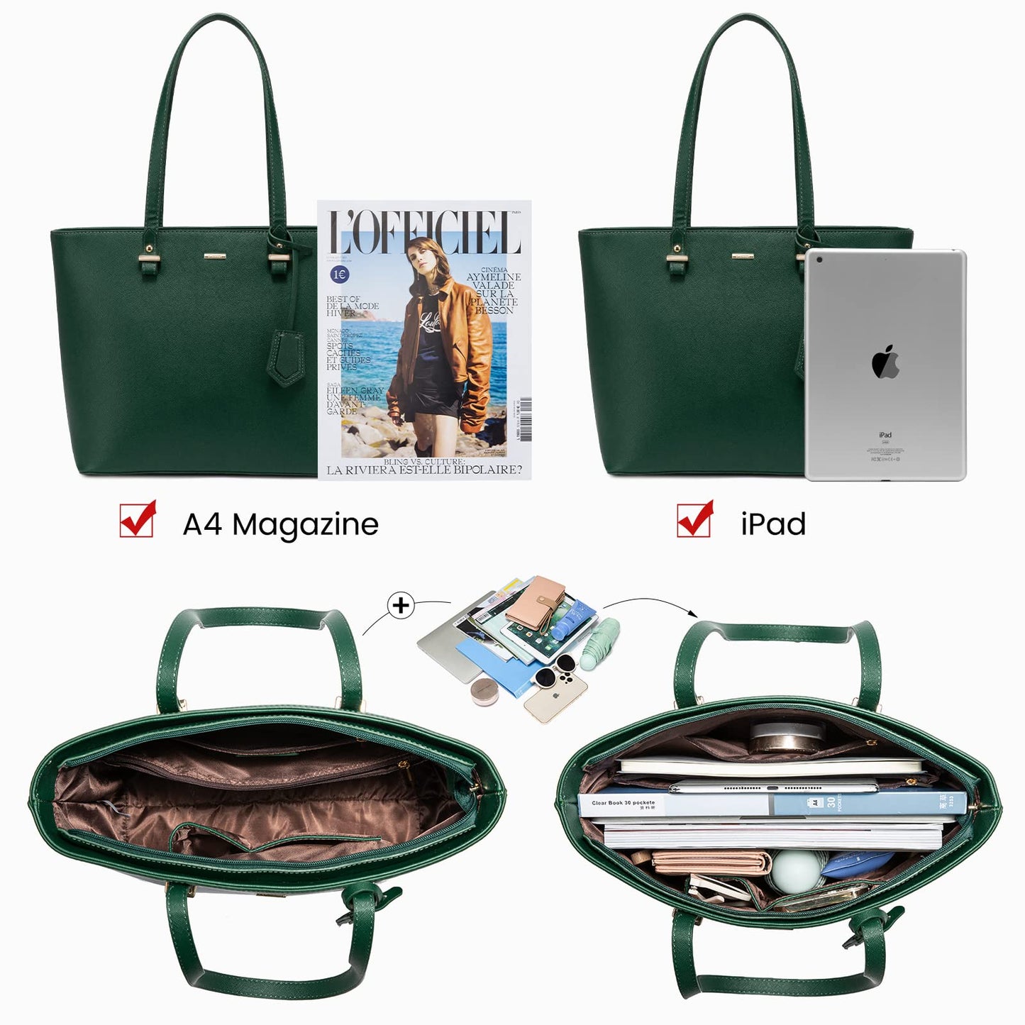 Handbags for Women Shoulder Bags Tote Satchel Hobo 3pcs Purse Set