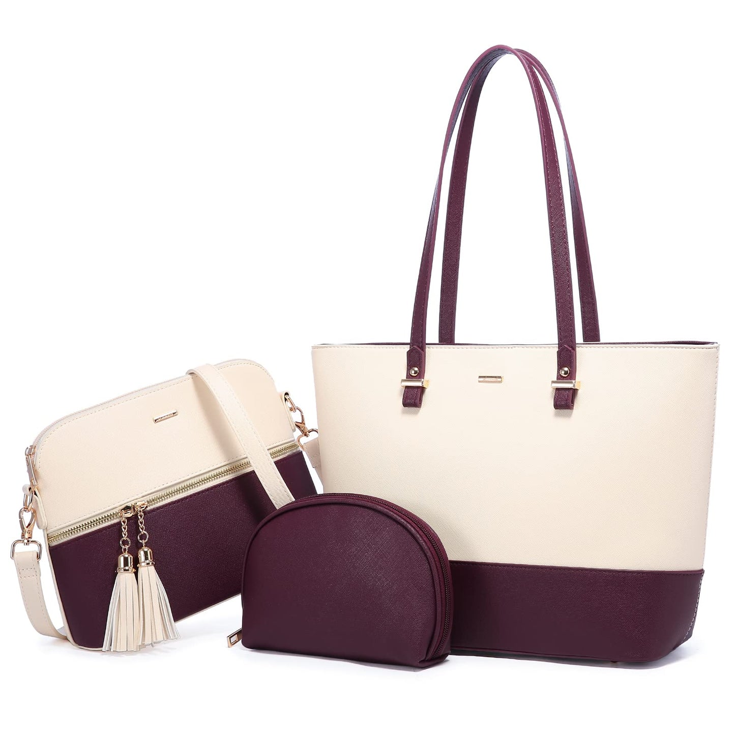 Handbags for Women Shoulder Bags Tote Satchel Hobo 3pcs Purse Set