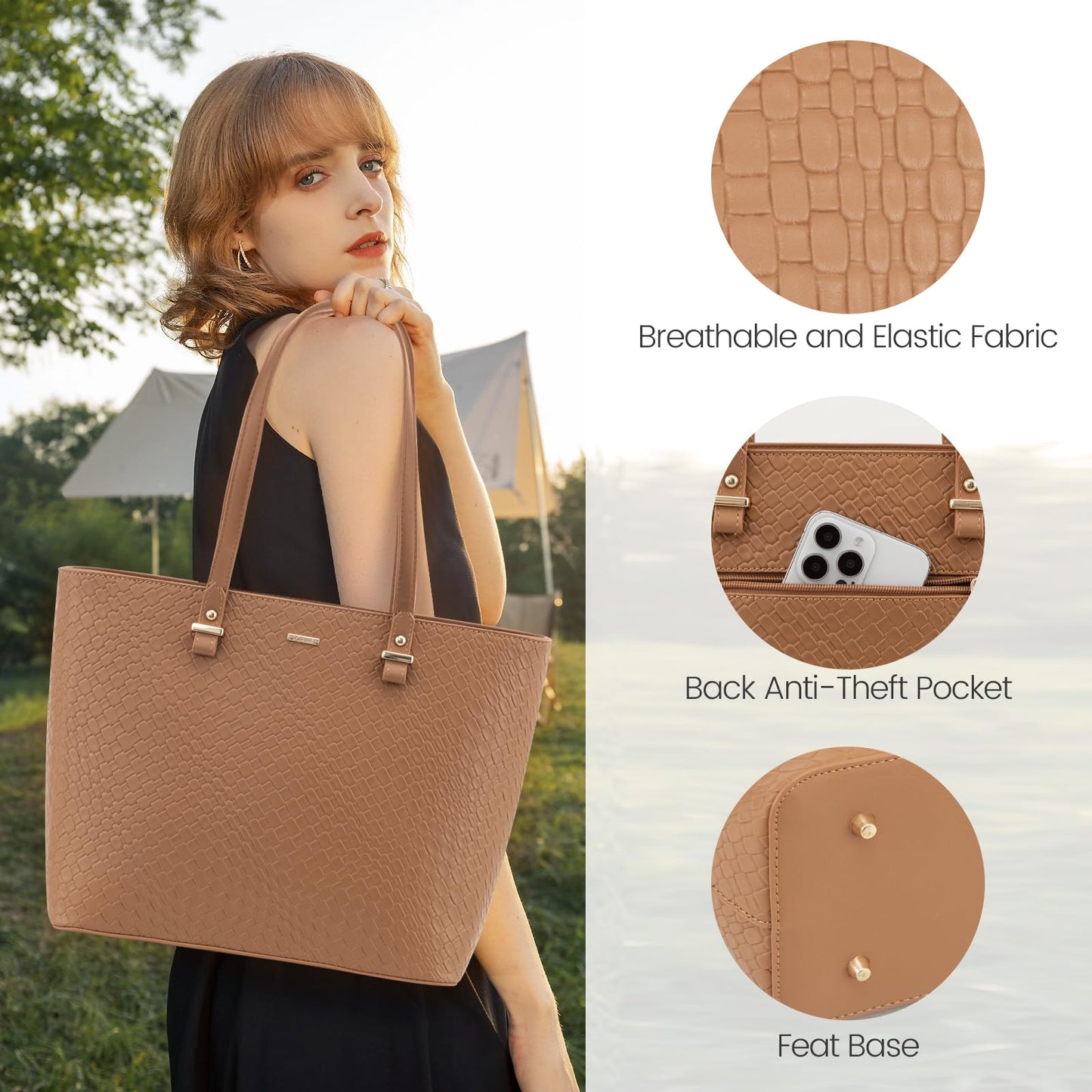 Handbags for Women Shoulder Bags Tote Satchel Hobo 3pcs Purse Set