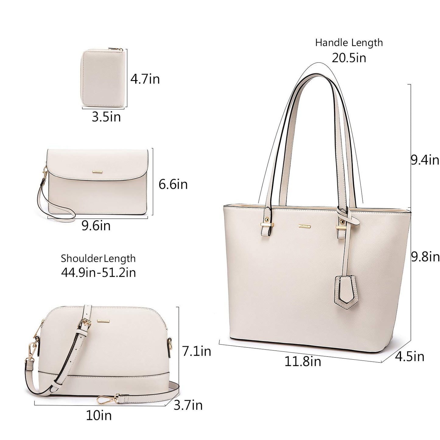 Handbags for Women Shoulder Bags Tote Satchel Hobo 3pcs Purse Set