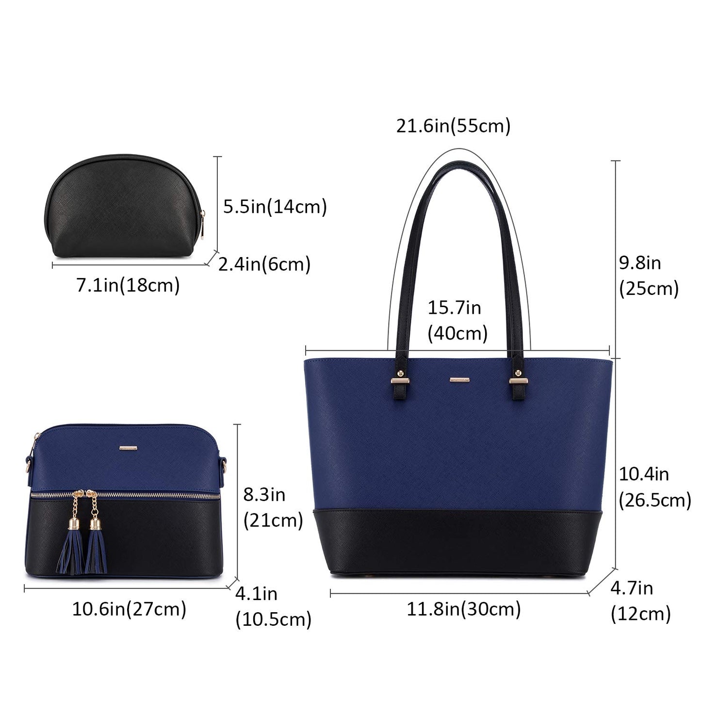 Handbags for Women Shoulder Bags Tote Satchel Hobo 3pcs Purse Set