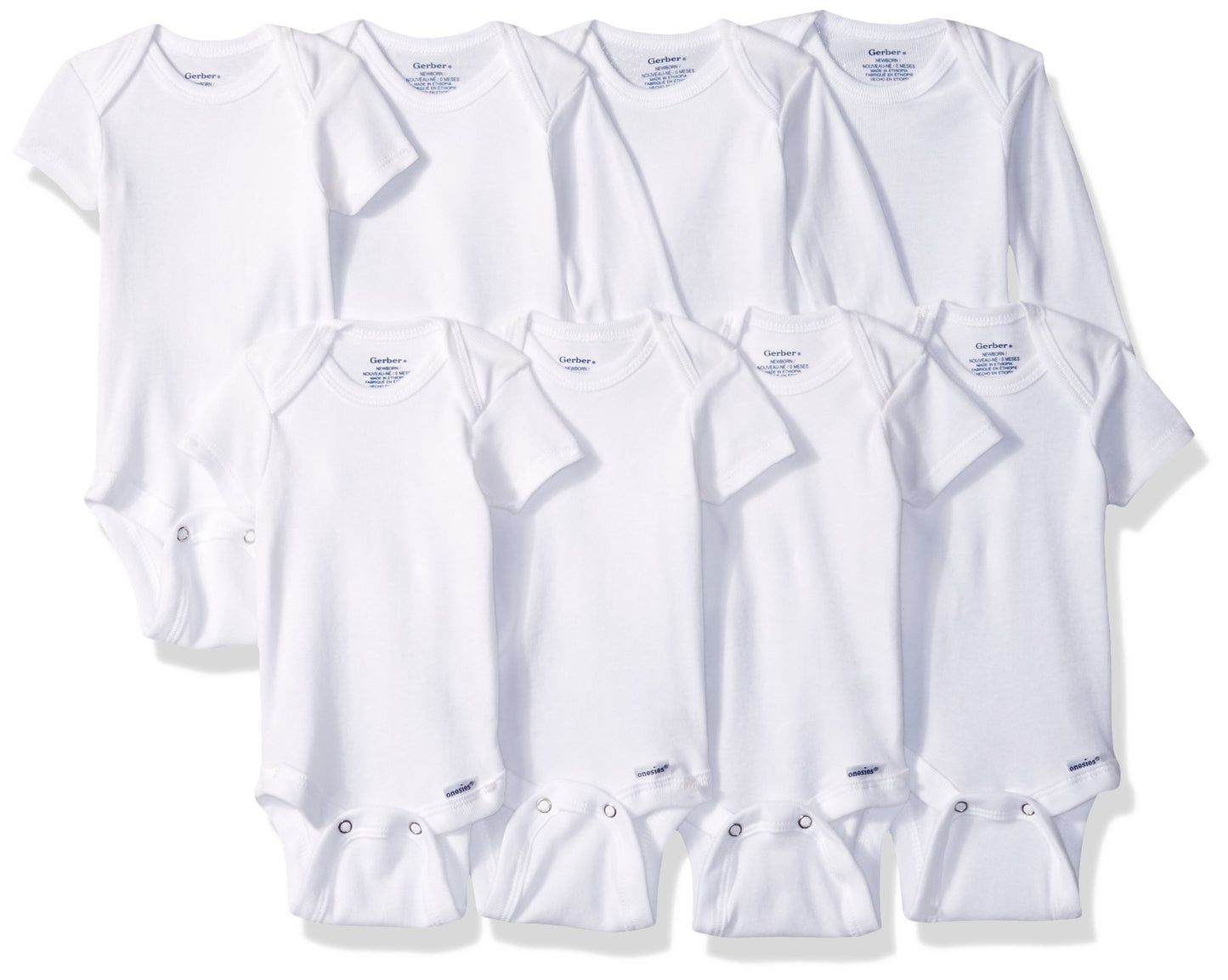 Gerber Baby 8-Pack Short Sleeve Onesie Bodysuits