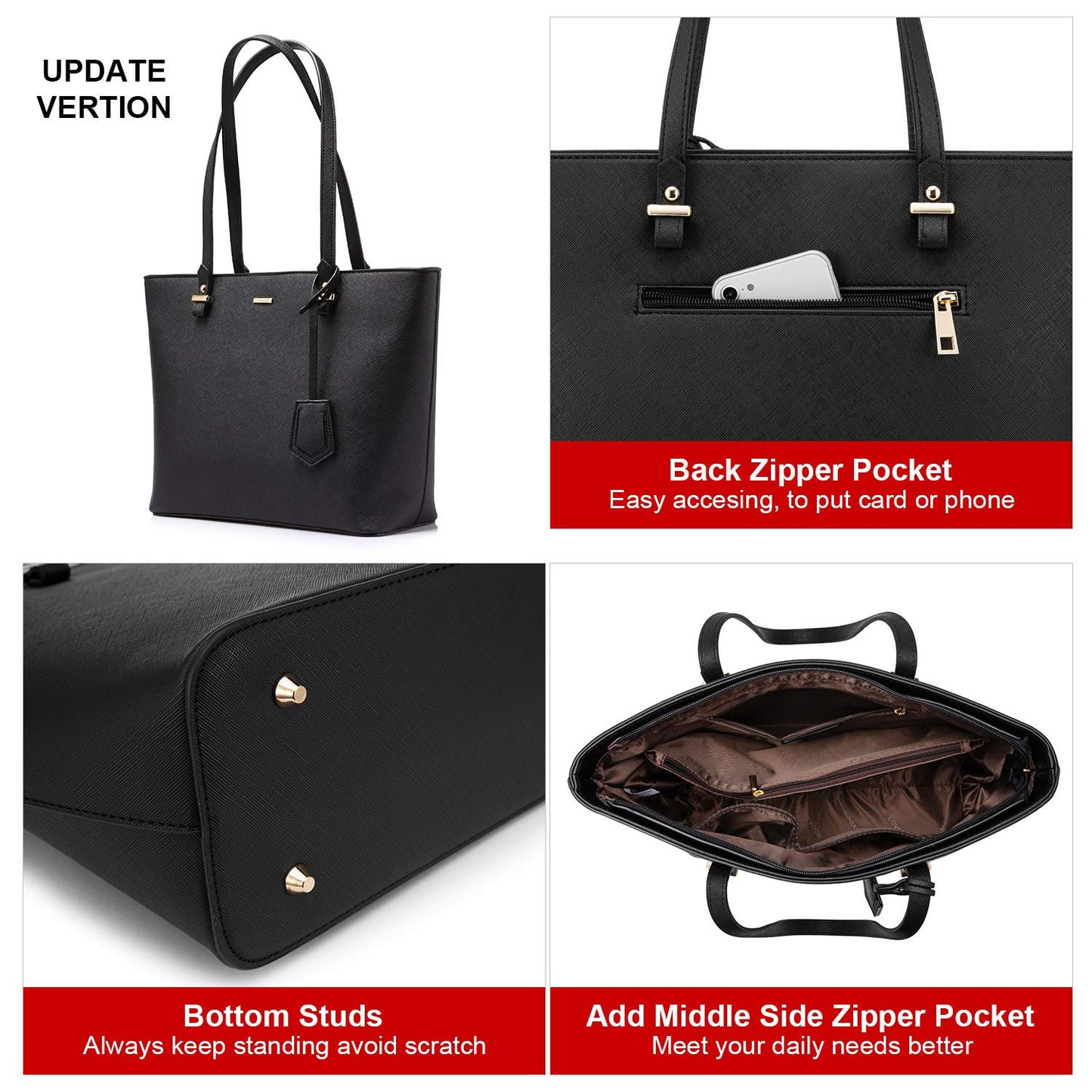 Handbags for Women Shoulder Bags Tote Satchel Hobo 3pcs Purse Set
