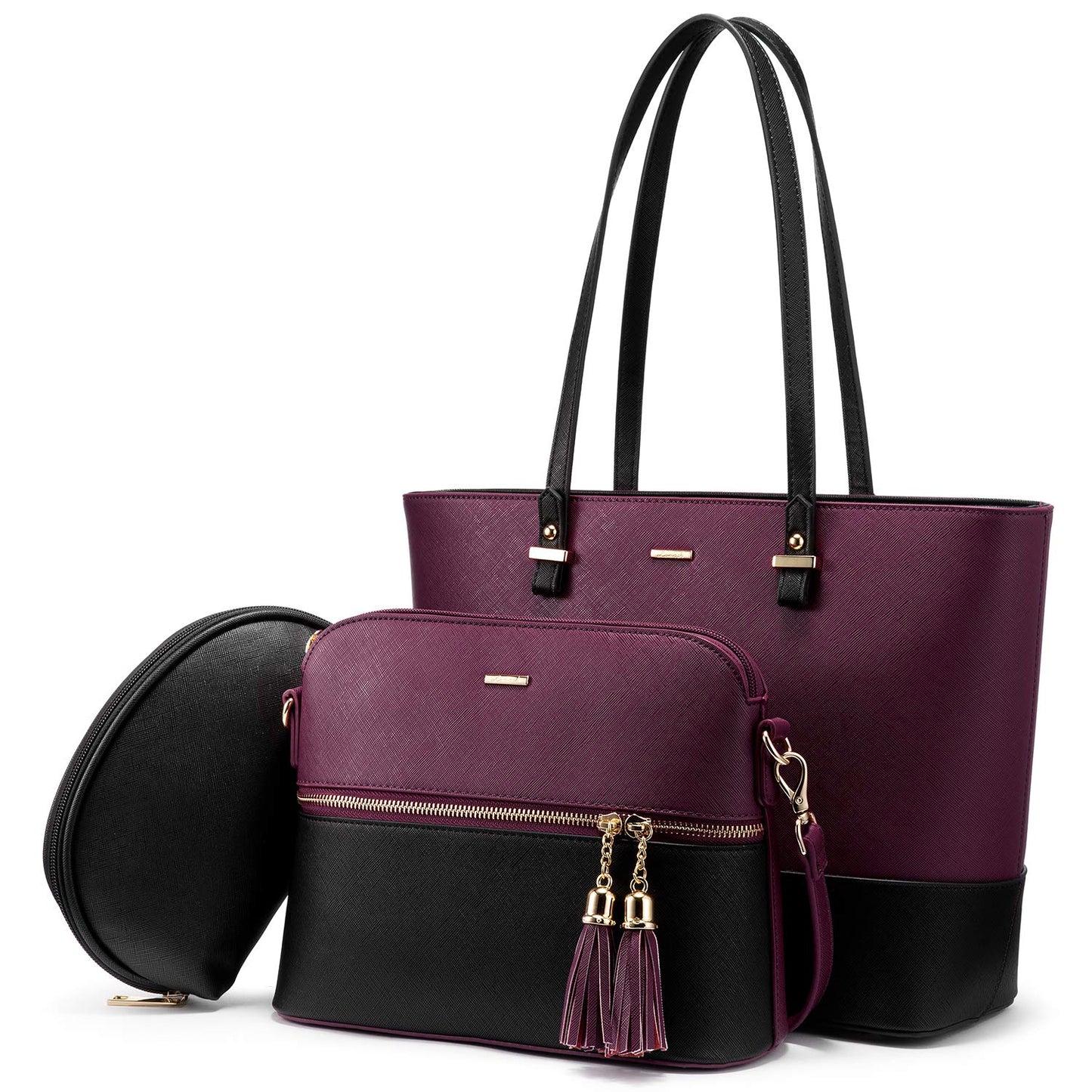 Handbags for Women Shoulder Bags Tote Satchel Hobo 3pcs Purse Set
