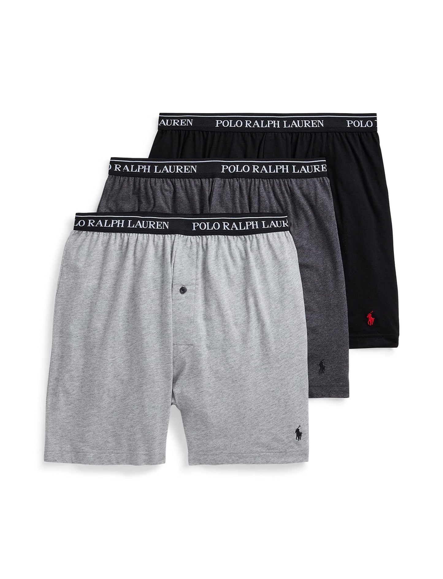 POLO RALPH LAUREN Men's Classic Fit Cotton Knit Boxers, 3 Pack