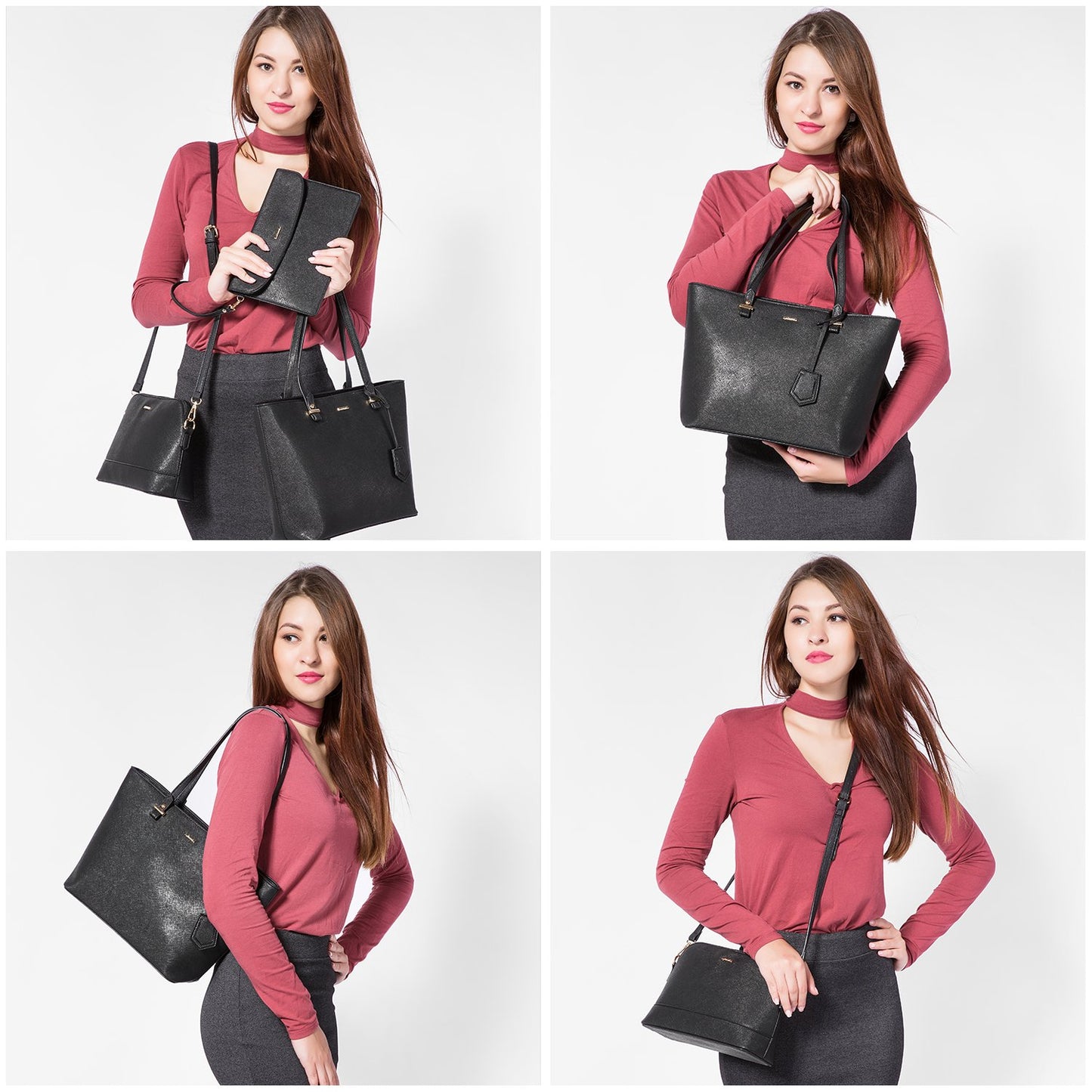 Handbags for Women Shoulder Bags Tote Satchel Hobo 3pcs Purse Set