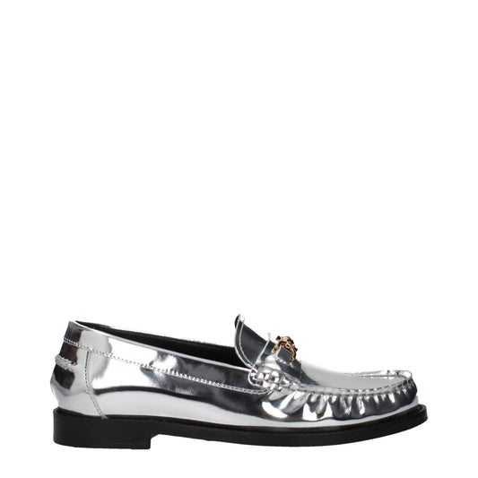Versace Gray Leather Loafer