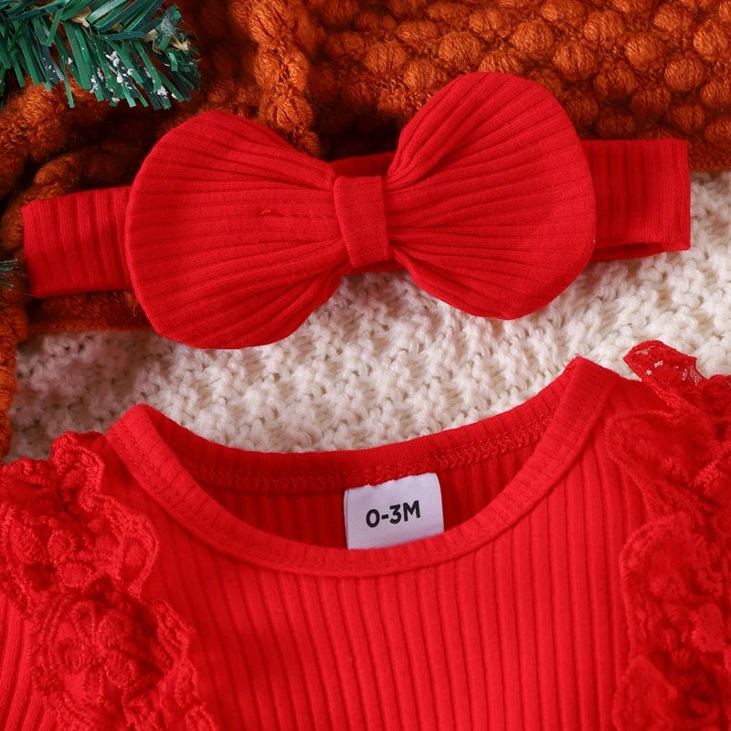 Baby girl pit stripe splicing lace plaid triangle