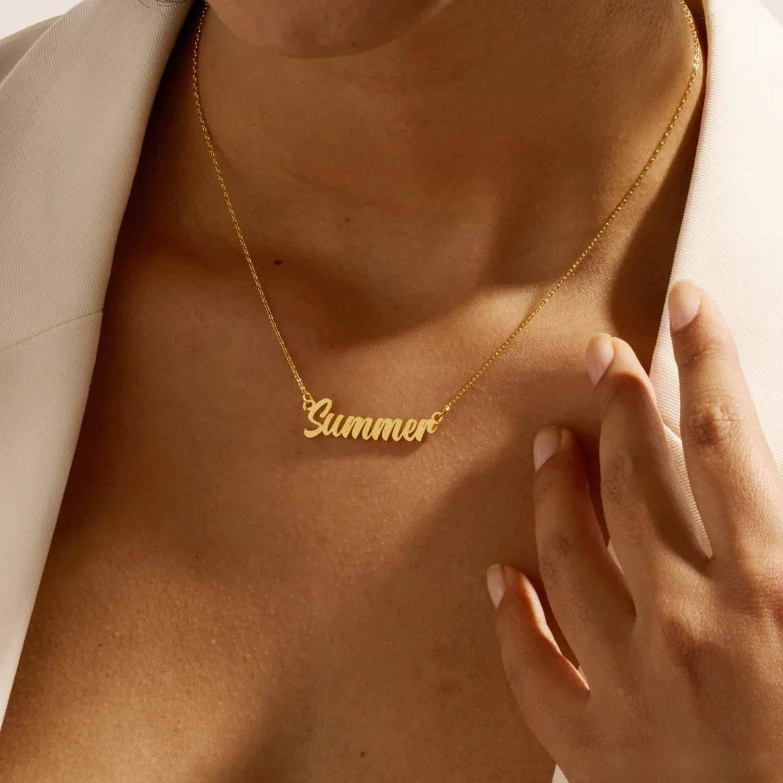 Custom Name Necklace for Women Personalized Cursive Letter Pendant