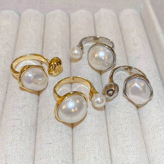 Opening Adjustable Pearl Ring