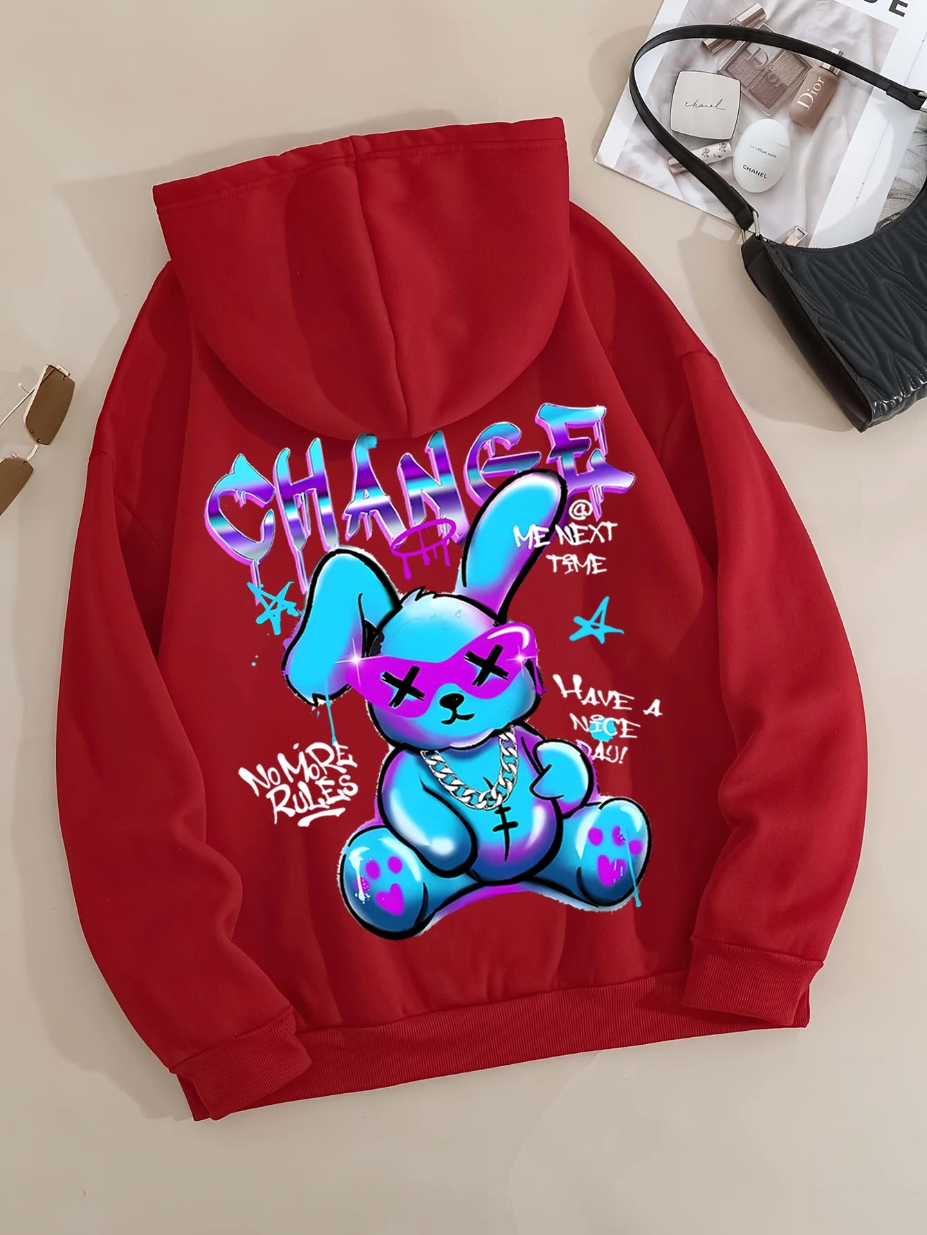 Trendy Rabbit Cartoons Print Sweatshirt Female Fashion
