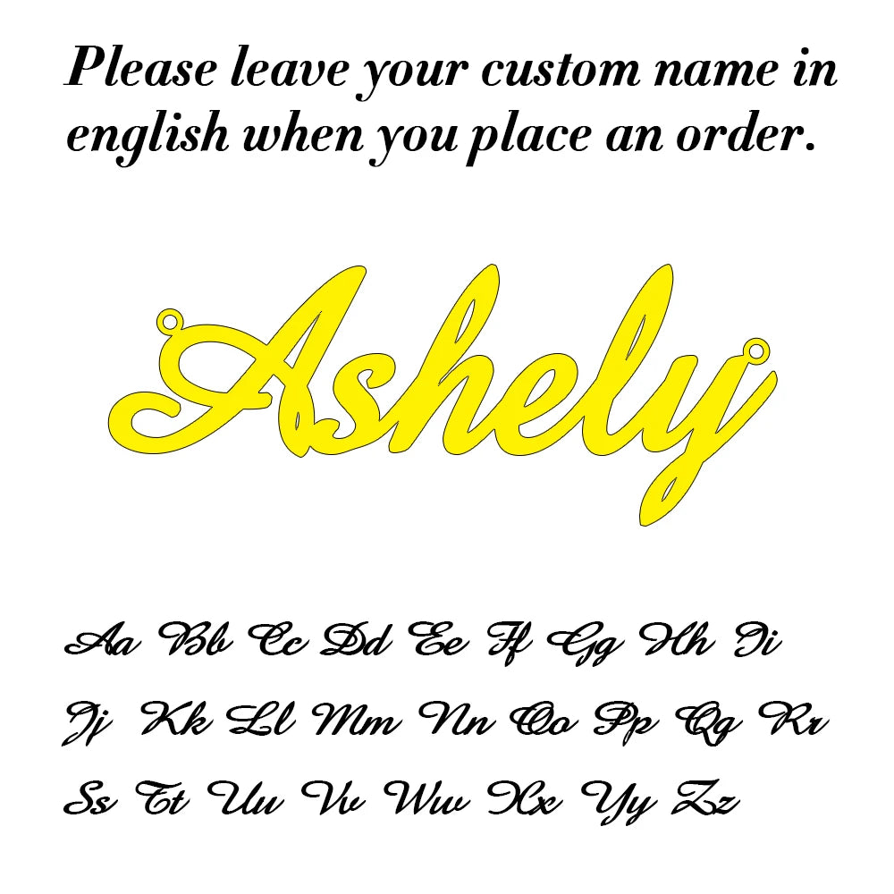 Custom Name Necklace for Women Personalized Cursive Letter Pendant