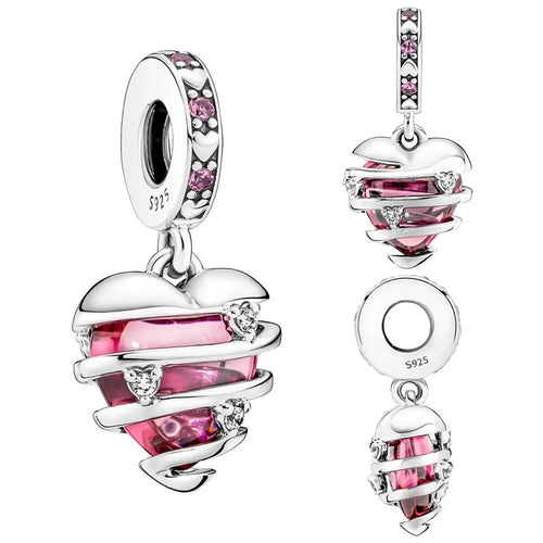 Pink Charms Murano Glass Beads
