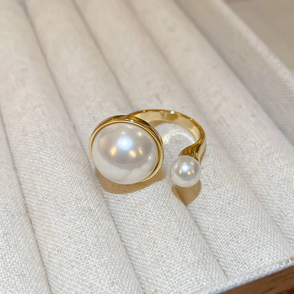 Opening Adjustable Pearl Ring