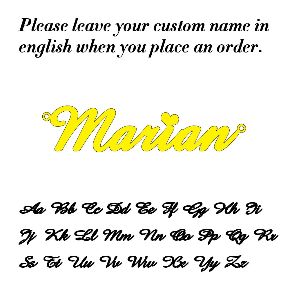 Custom Name Necklace for Women Personalized Cursive Letter Pendant