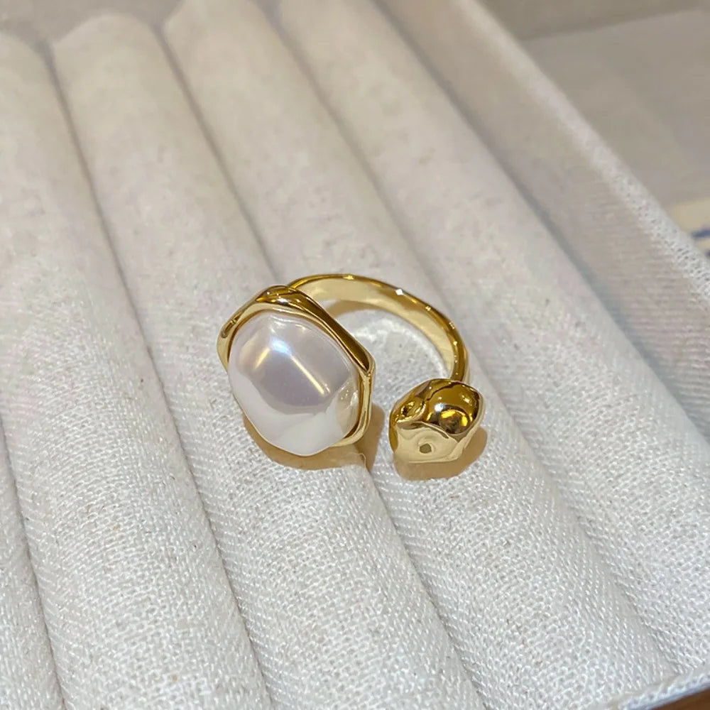 Opening Adjustable Pearl Ring
