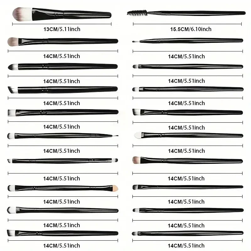 Ensemble de 20 pinceaux de maquillage doux et moelleux